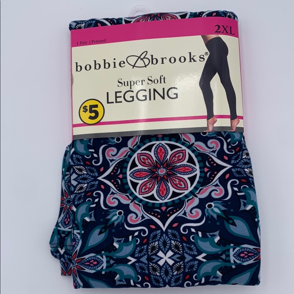 3 for $12 🔥 Bobbie Brooks Super Soft Leggings - Navy and Pink Floral 2XL, L, M